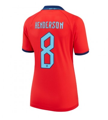 Anglia Jordan Henderson #8 Koszulka Wyjazdowych Kobiety MŚ 2022 Krótki Rękaw